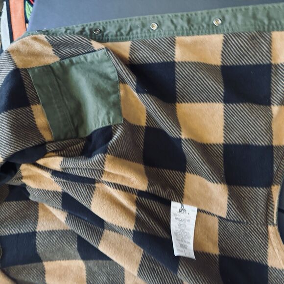 Carhartt Jacket Men's Large Green Canvas Flannel Lined Shirt Shacket Chore coat - Picture 16 of 16